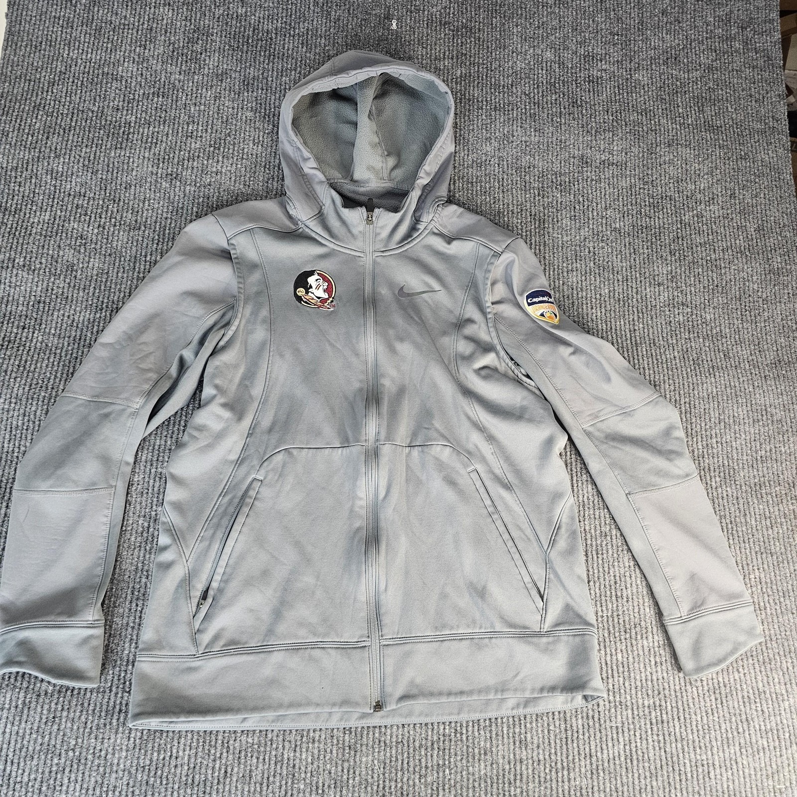 Florida State Seminoles Jacket Mens Large Gray Ncaa Football Orange Bowl Nike